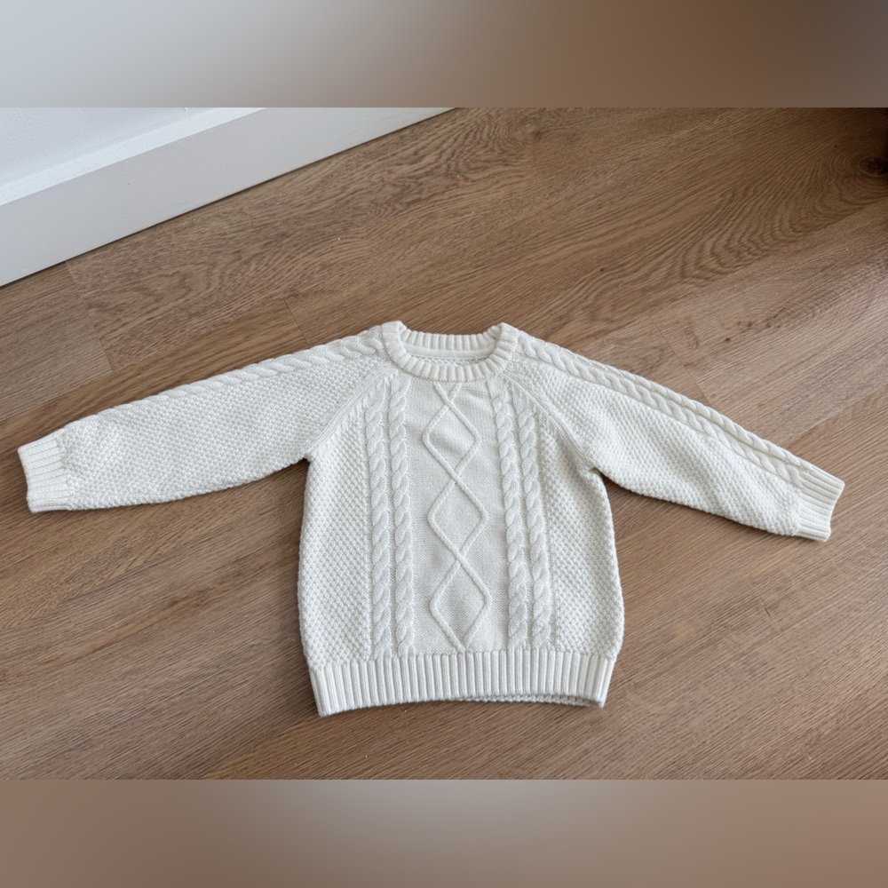 Cozy Cream Cable Knit Sweater for Kids